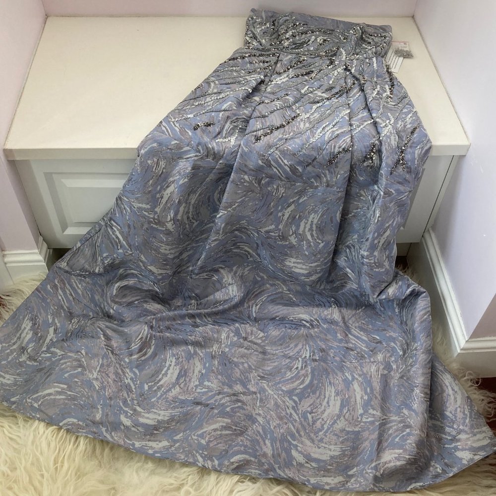 AIDAN MATTOX JACQUARD STRAPLESS FORMAL DRESS - Picture 3 of 14